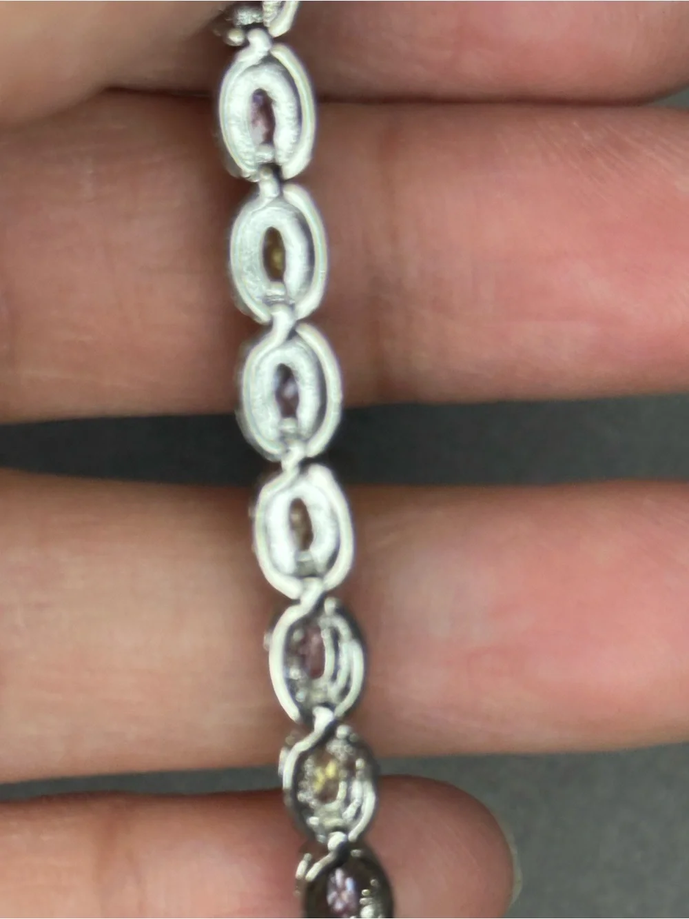 Multi-Color Cubic Zirconia Tennis Bracelet - Silver
